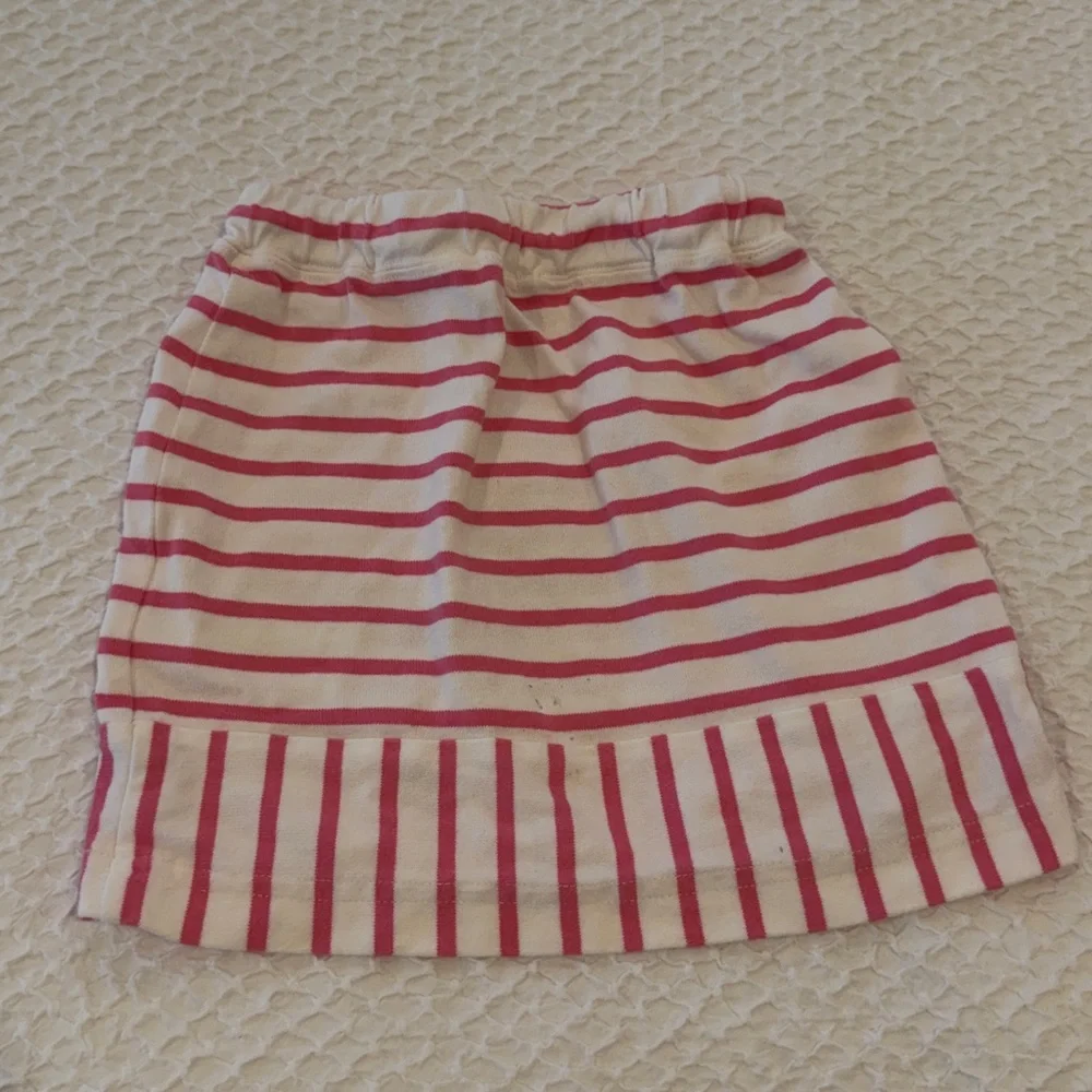 Joules 5t pink and white striped skirt
